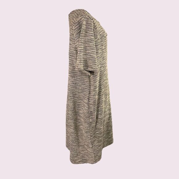 LOFT | Black and White Tweed Short Sleeved Shift Dress - Picture 3 of 5